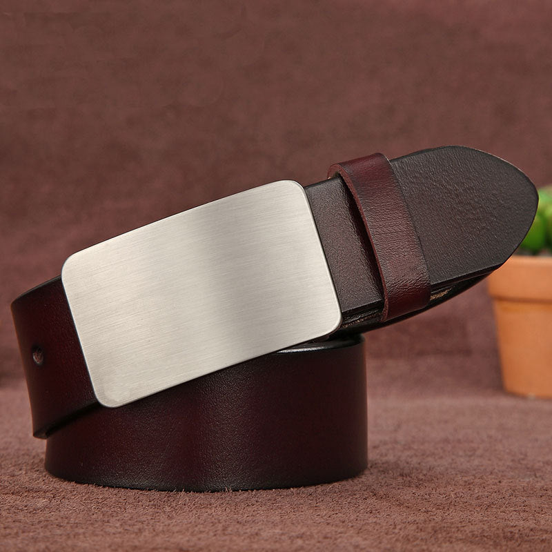 Wholesale Genuine leather belt men' s pin buckle youth retro casual jeans